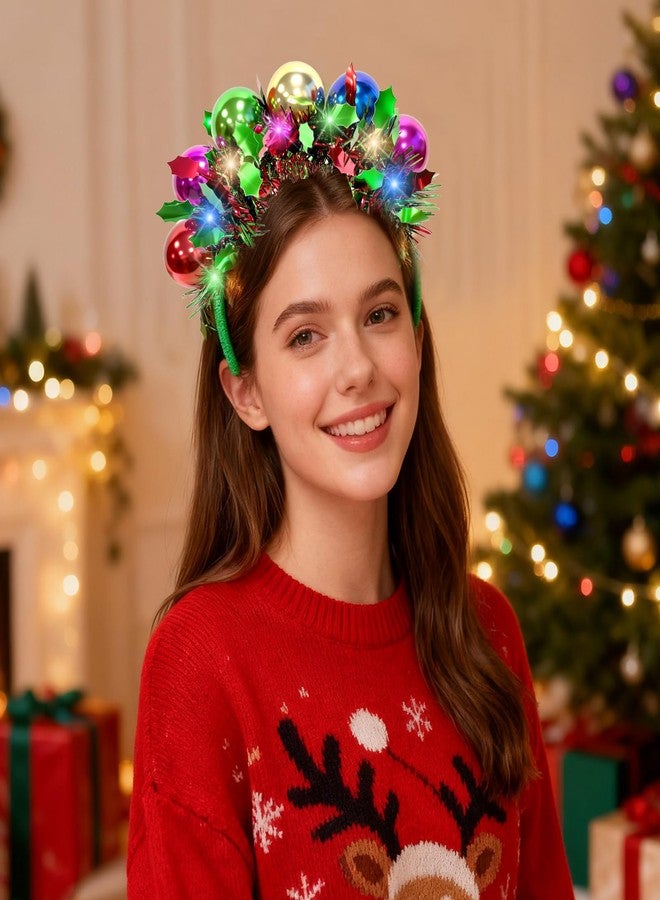 Asikkon Christmas LED Light Up Disco Ball Headband for Women Girl Halloween Chrismas New Year Holiday Parties - Image 4